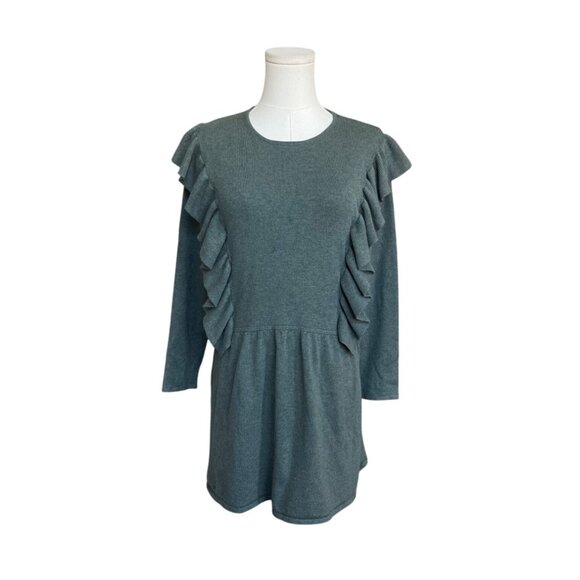 Zara Girls Ruffle Sweater Dress Size 11-12 Long Sleeve Church School Dressy - Picture 1 of 4
